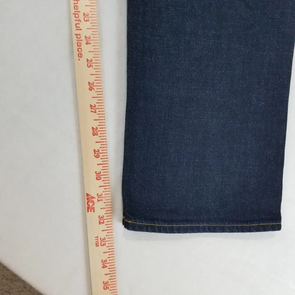 J.Crew Jeans Mens 35x33 Blue The Sutton C9871 Slim Straight Dark Wash Denim